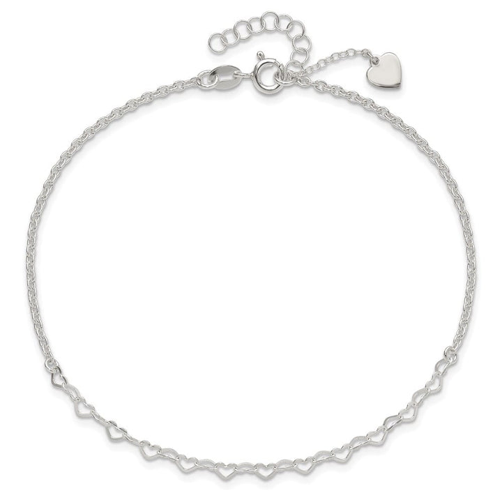 Sterling Silver Heart Link Anklet