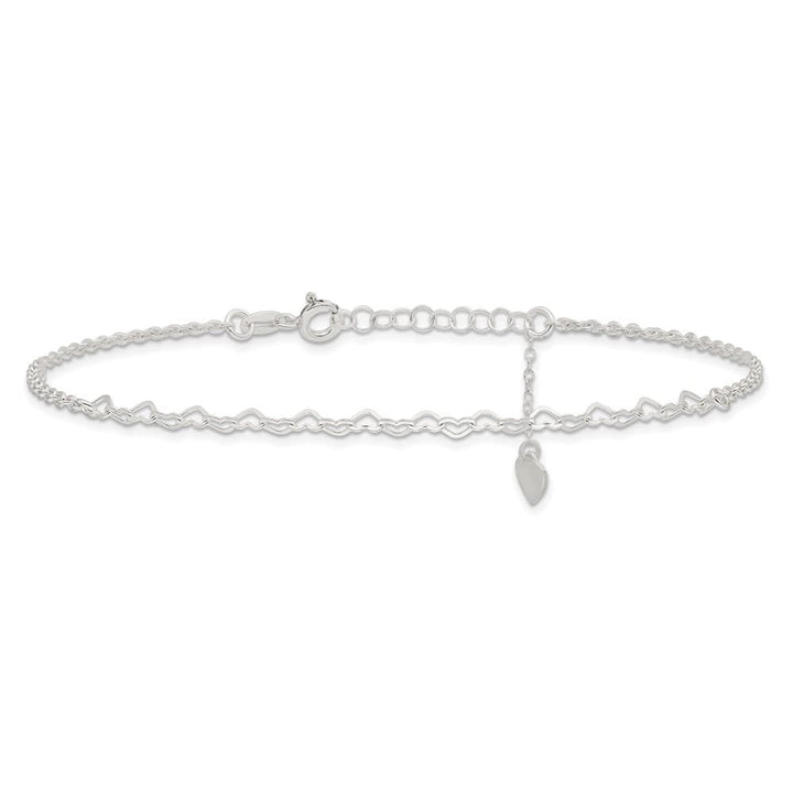 Sterling Silver Heart Link Anklet