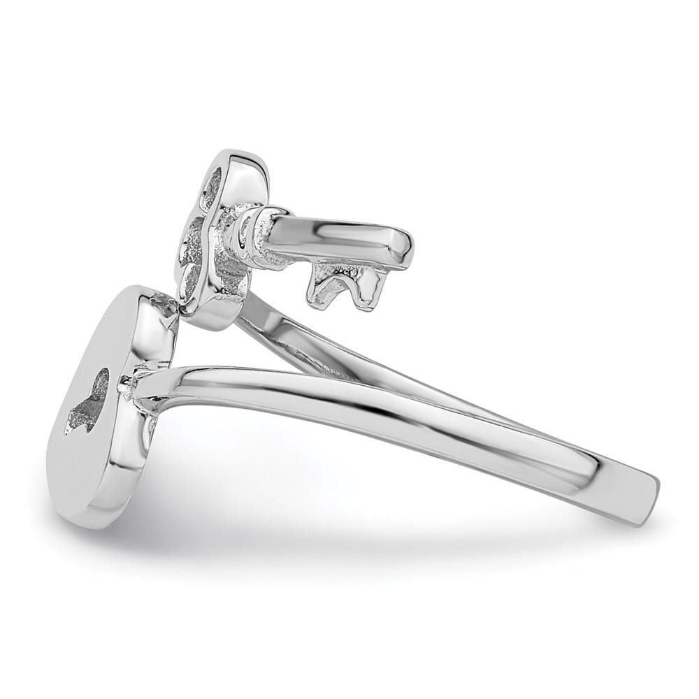 Sterling Silver Heart Lock & Key Toe Ring