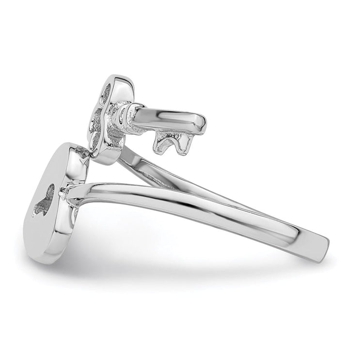 Sterling Silver Heart Lock & Key Toe Ring