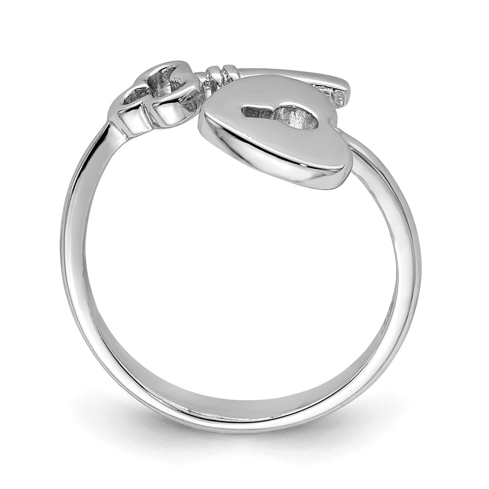 Sterling Silver Heart Lock & Key Toe Ring