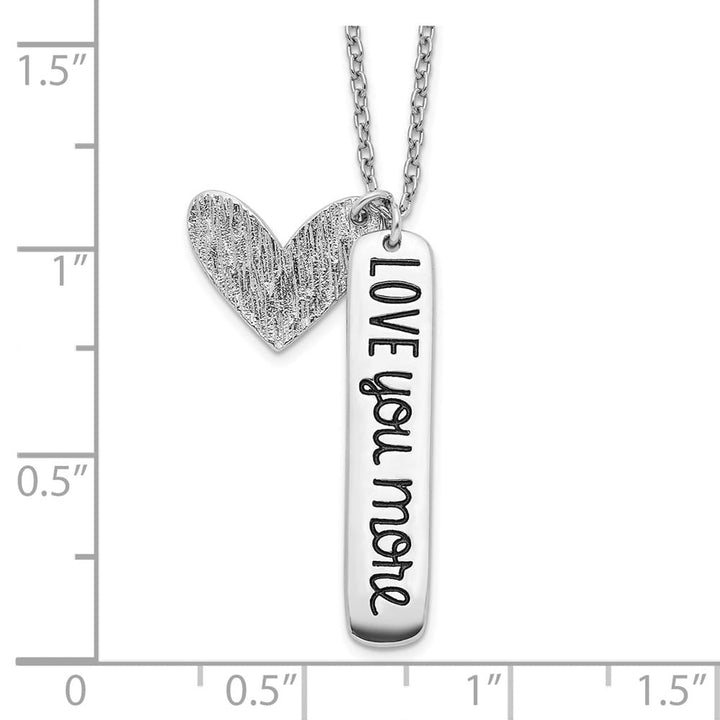 Sterling Silver Heart LOVE YOU MORE Necklace