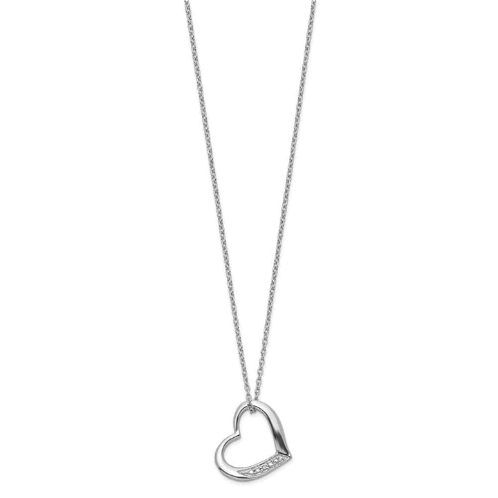 Sterling Silver Heart with Diamond Necklace