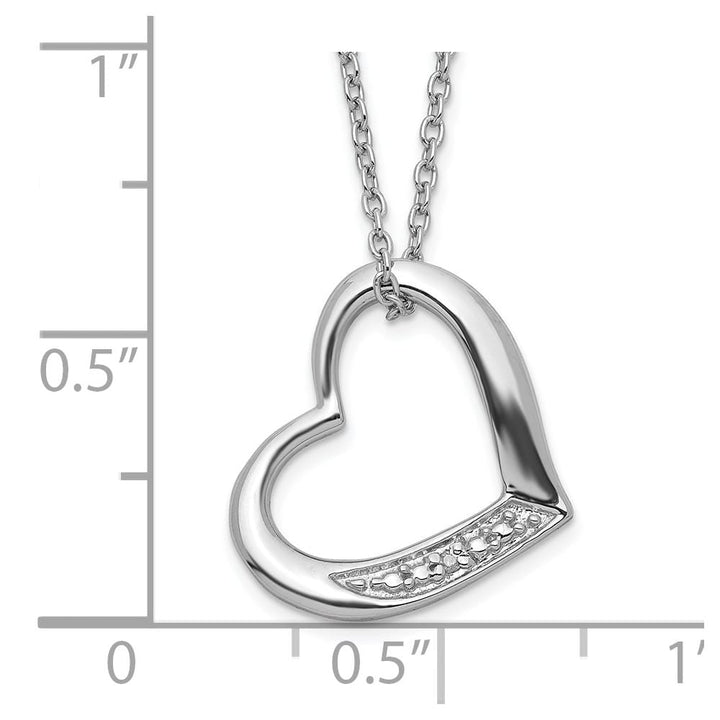 Sterling Silver Heart with Diamond Necklace