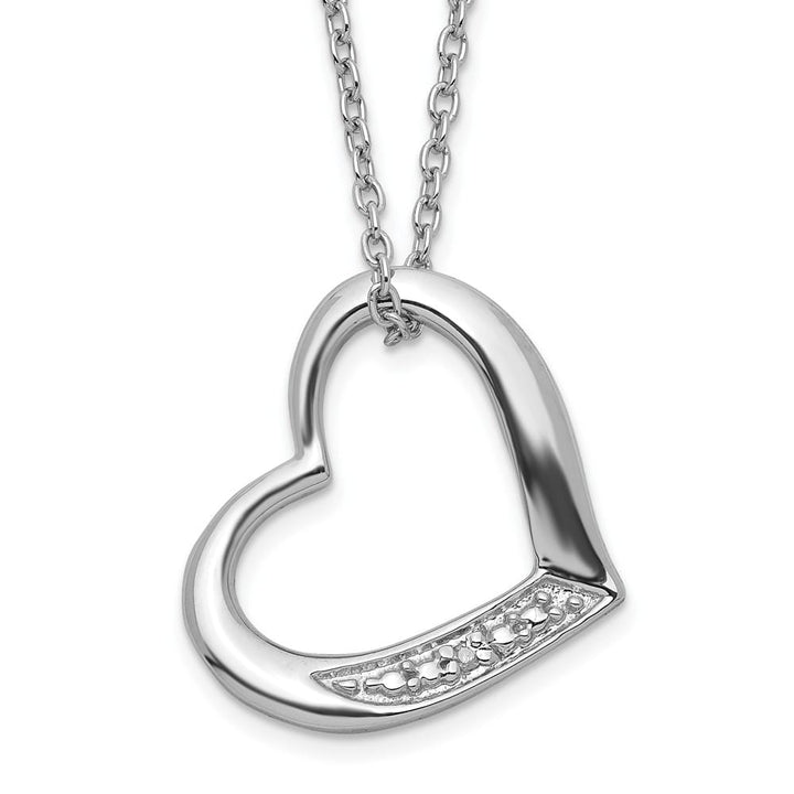 Sterling Silver Heart with Diamond Necklace