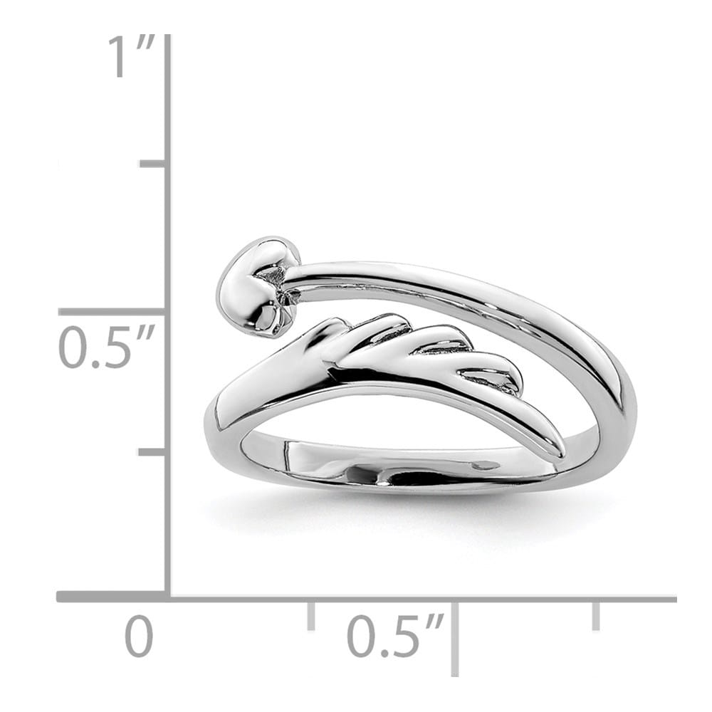 Sterling Silver Heart with Wing Toe Ring