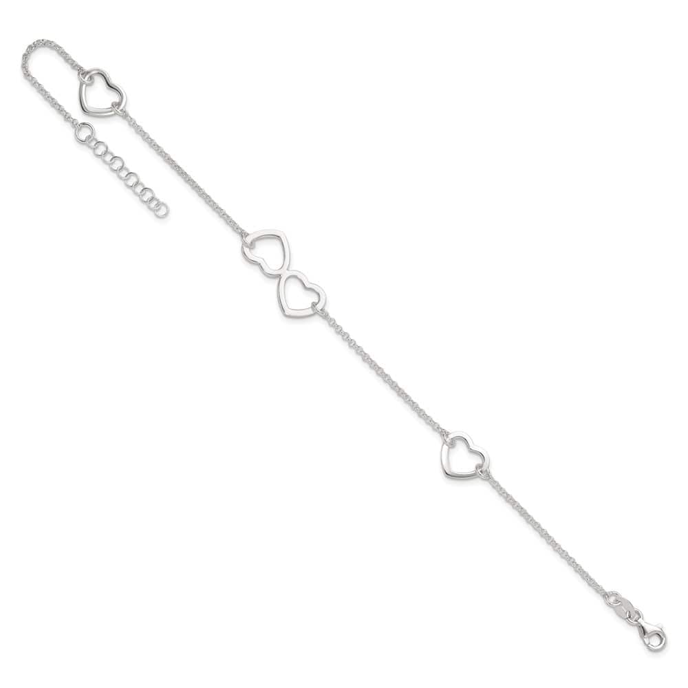 Sterling Silver Hearts 1.5 mm Anklet