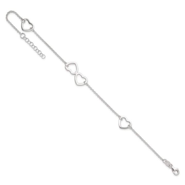 Sterling Silver Hearts 1.5 mm Anklet