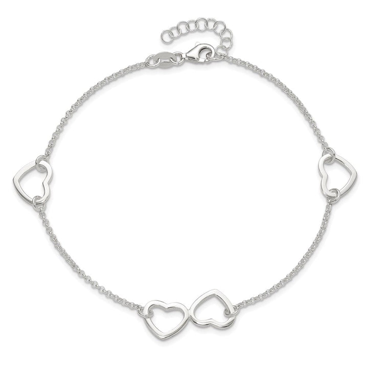 Sterling Silver Hearts 1.5 mm Anklet