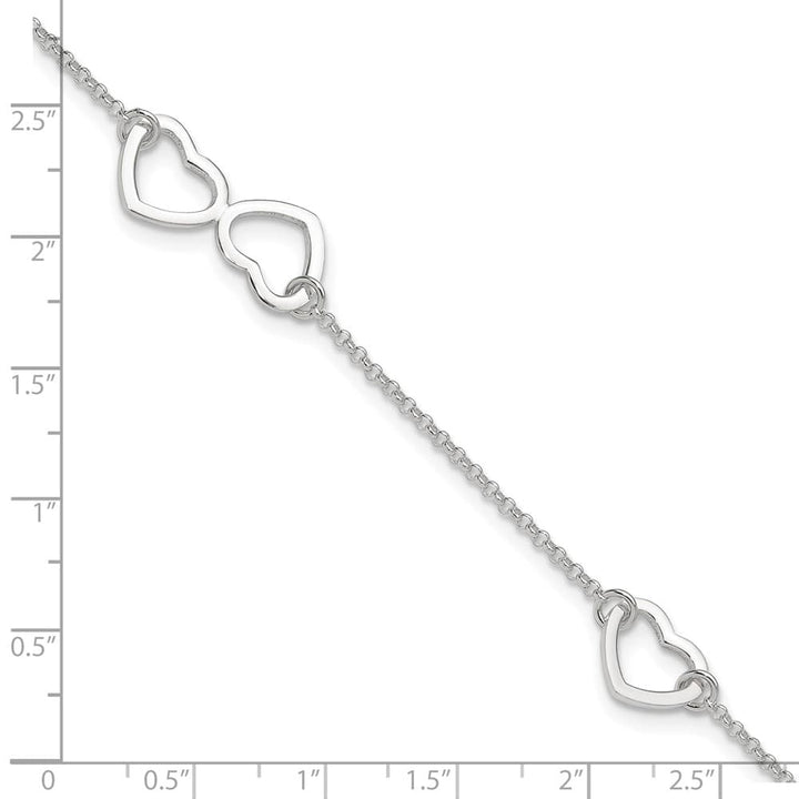 Sterling Silver Hearts 1.5 mm Anklet