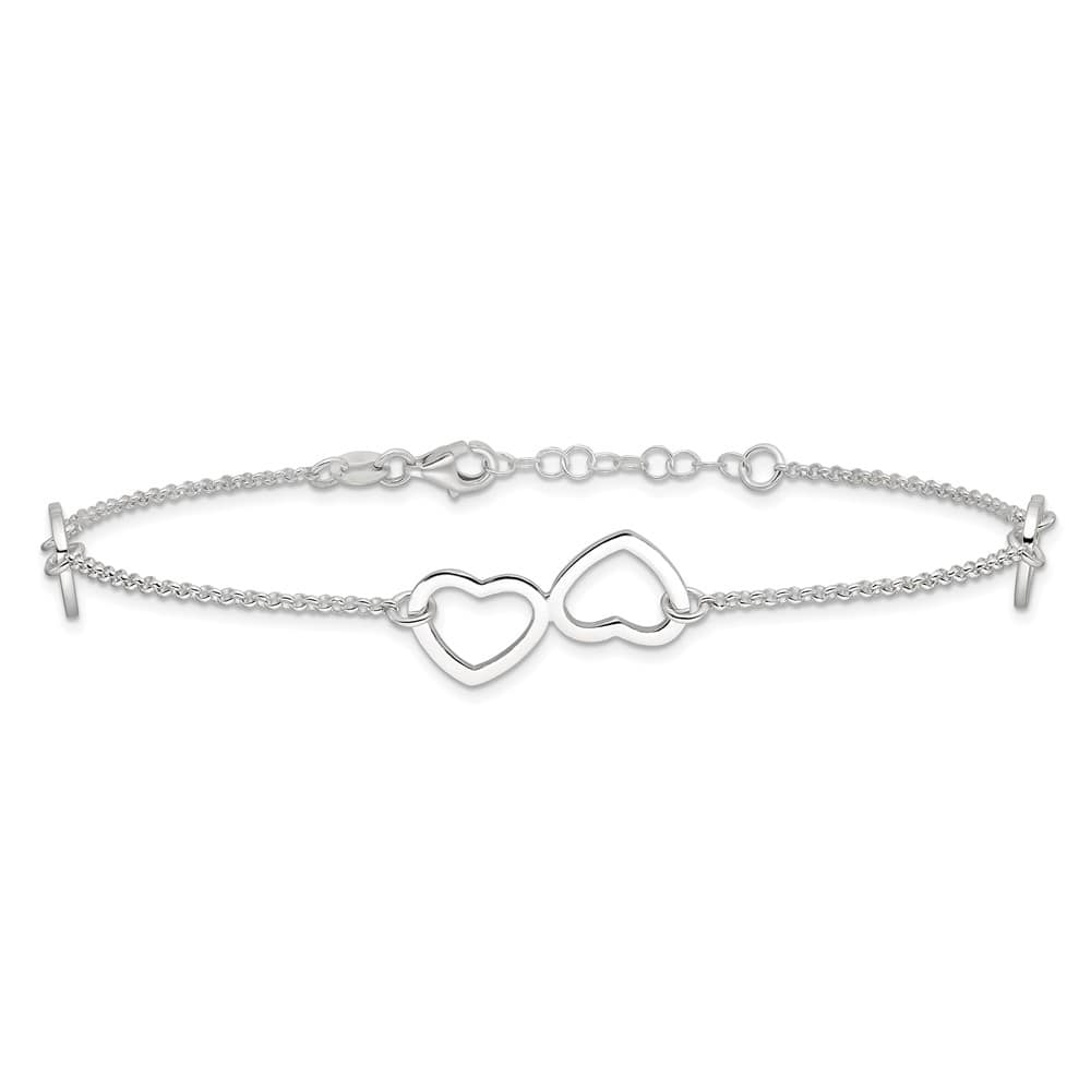 Sterling Silver Hearts 1.5 mm Anklet