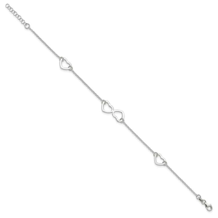 Sterling Silver Hearts 1.5 mm Anklet
