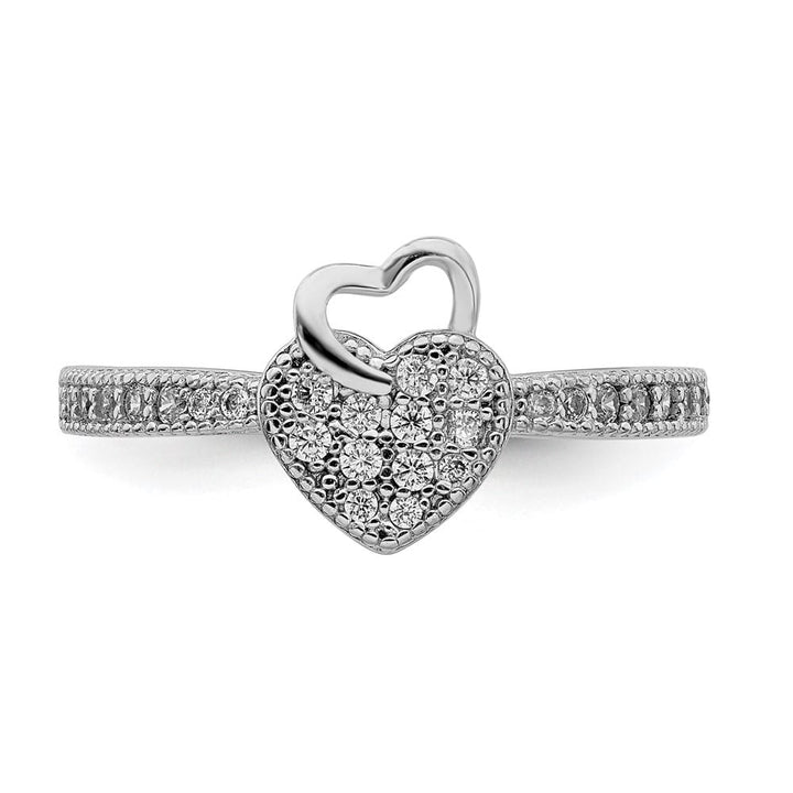 Sterling Silver Hearts CZ Ring Ladies Stock Size 7 Ring Are Refundable