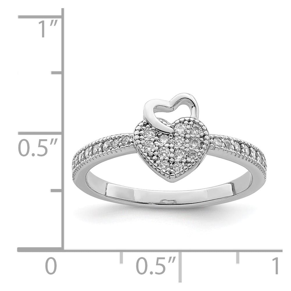 Sterling Silver Hearts CZ Ring Ladies Stock Size 7 Ring Are Refundable
