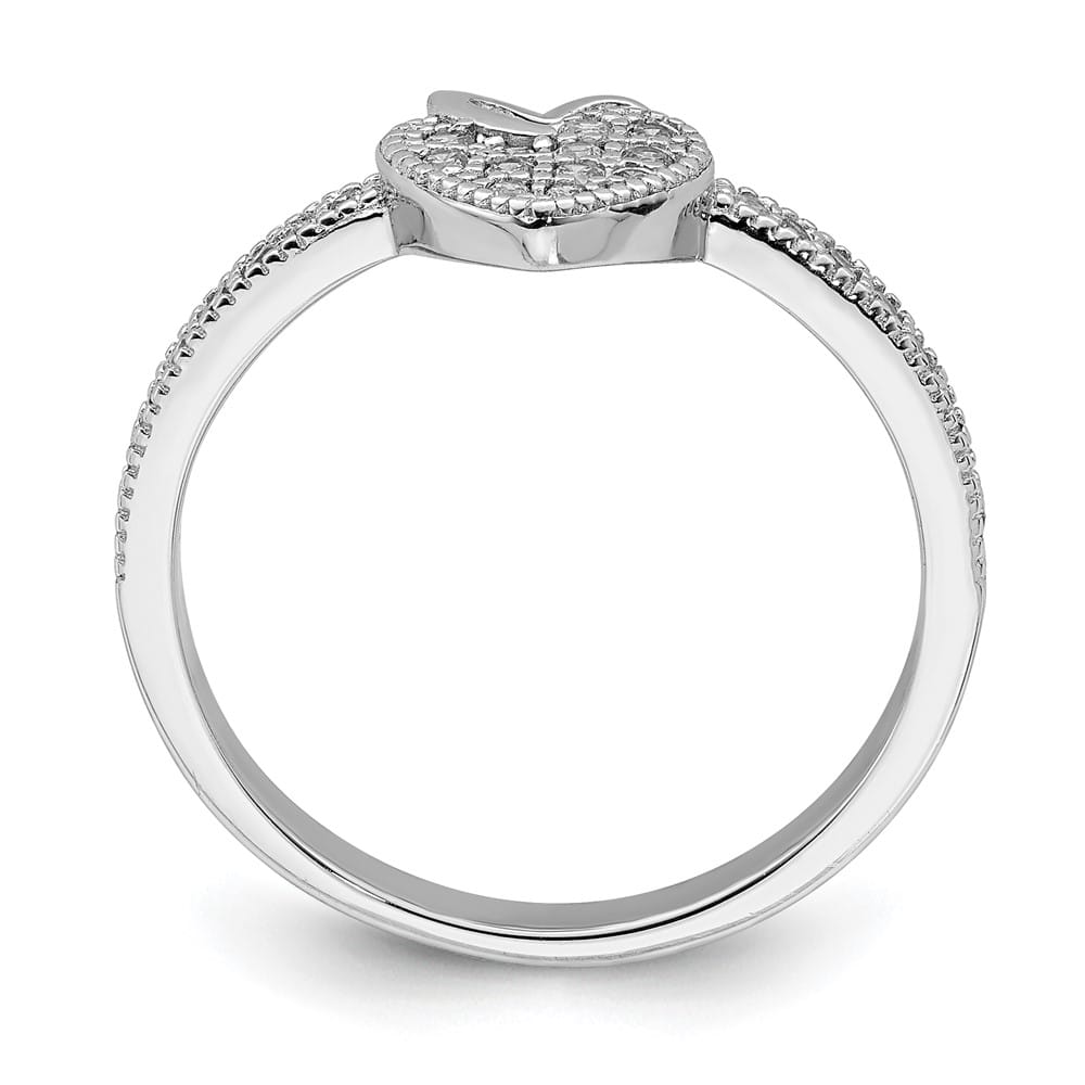 Sterling Silver Hearts CZ Ring Ladies Stock Size 7 Ring Are Refundable