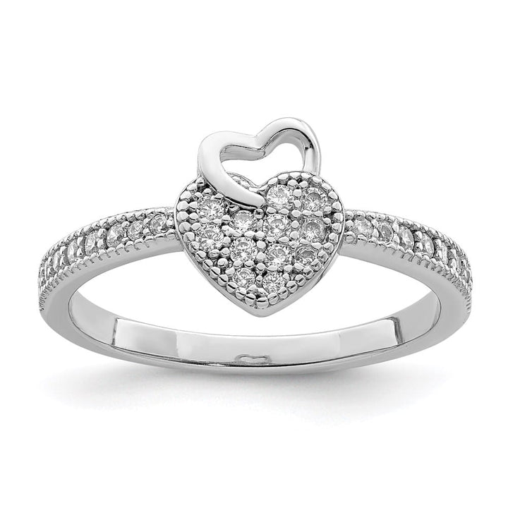 Sterling Silver Hearts CZ Ring Ladies Stock Size 7 Ring Are Refundable