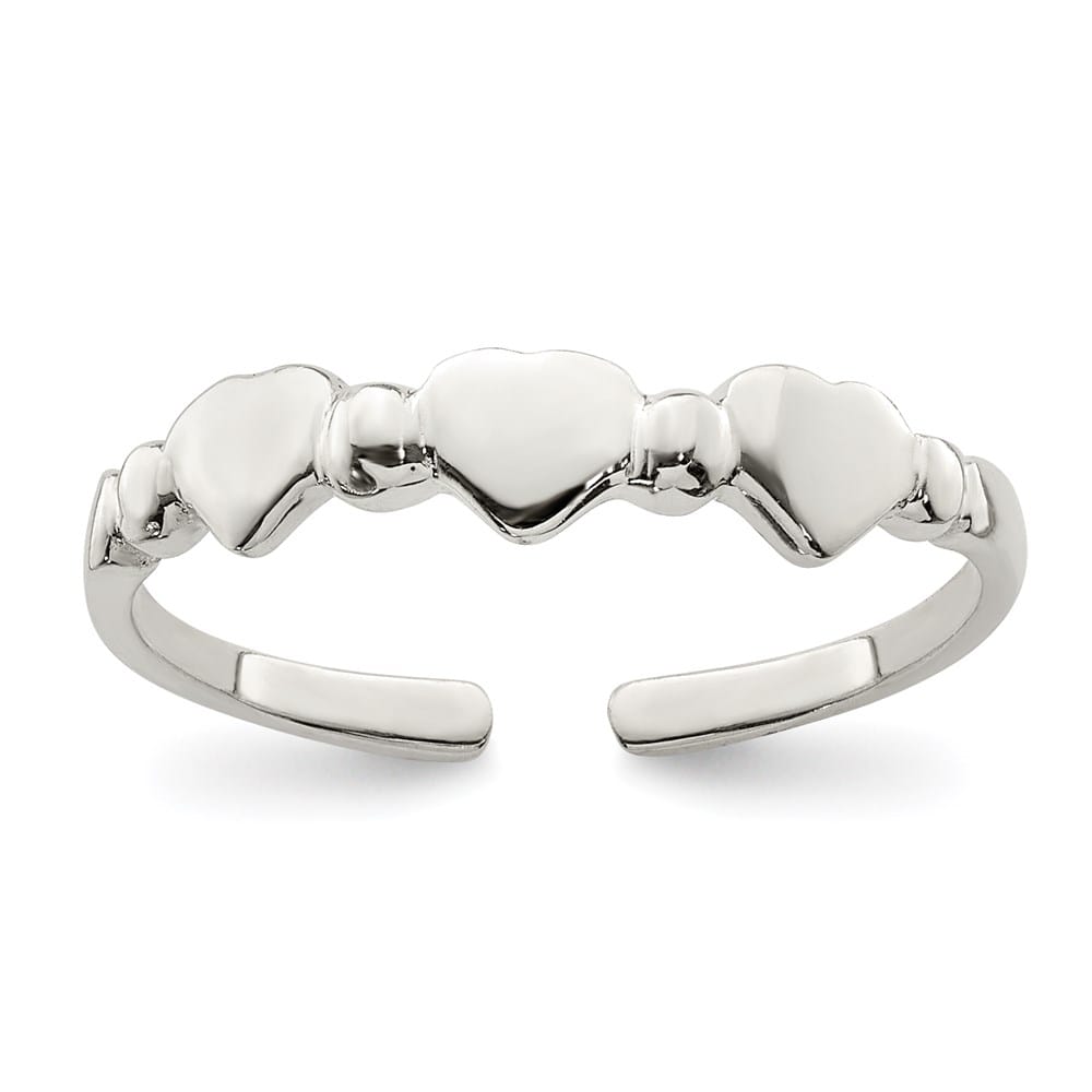 Sterling Silver Hearts Toe Ring