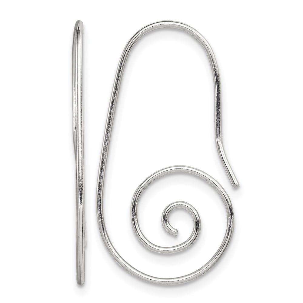 Sterling Silver Hook Swirl Earrings, view 1 of 4