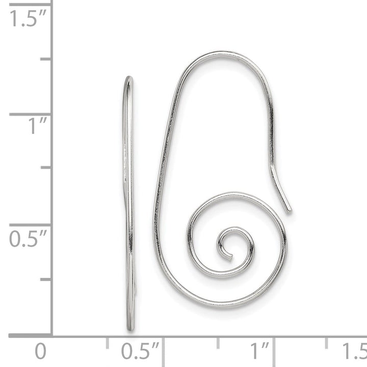 Sterling Silver Hook Swirl Earrings, view 4 of 4