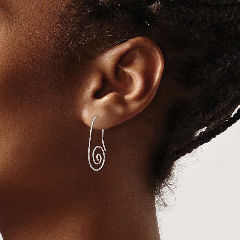 Sterling Silver Hook Swirl Earrings, view 3 of 4