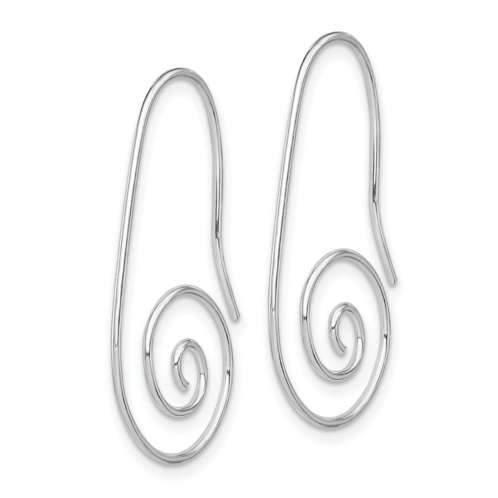 Sterling Silver Hook Swirl Earrings, view 2 of 4