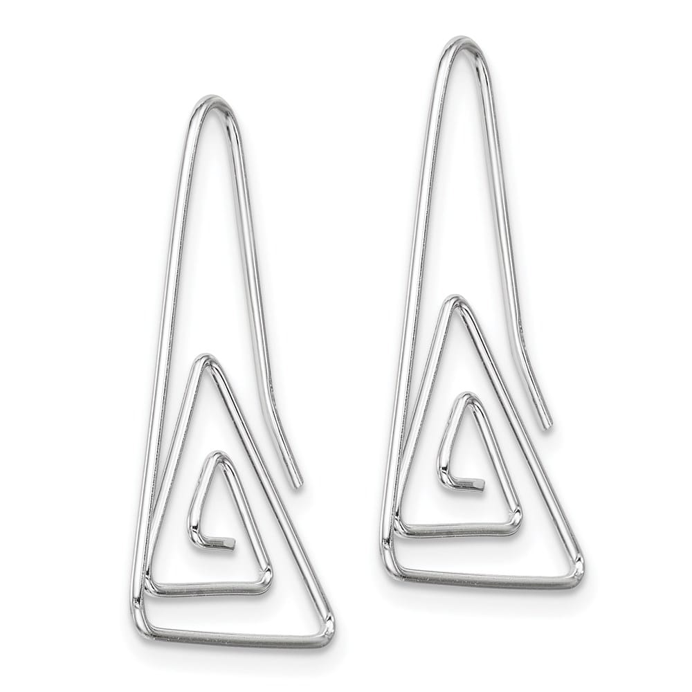 Sterling Silver Hook Triangle Earrings, view 2 of 4