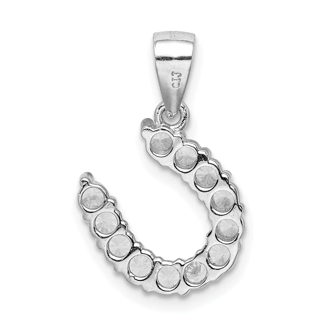 Sterling Silver Horseshoe CZ Pendant