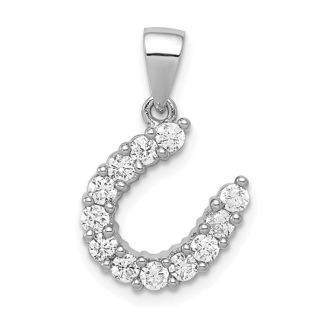 Sterling Silver Horseshoe CZ Pendant