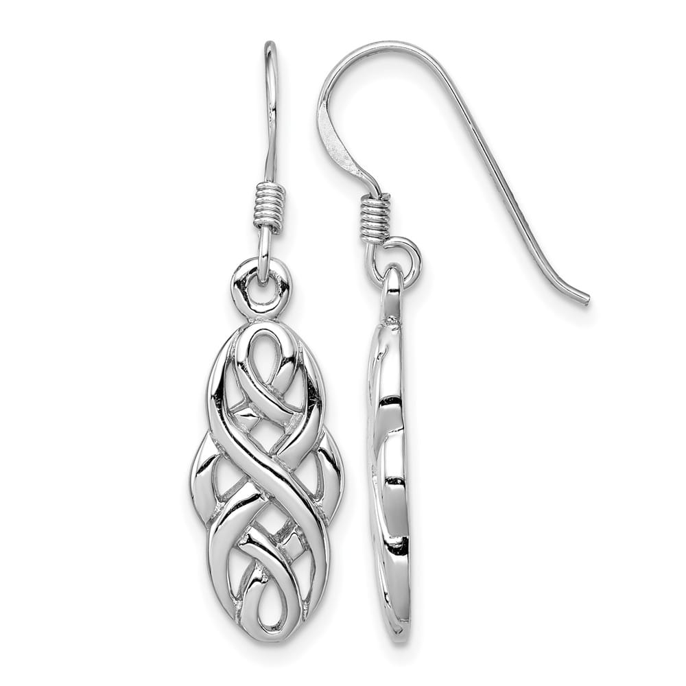 Sterling Silver Infinity Celtic Design Dangle Earrings, view 1 of 4
