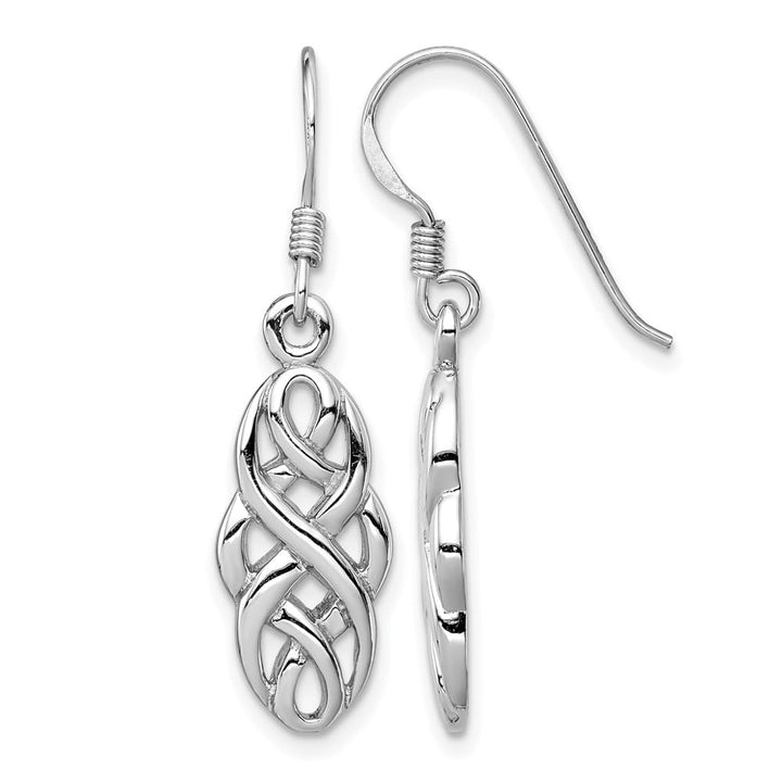 Sterling Silver Infinity Celtic Design Dangle Earrings, view 1 of 4