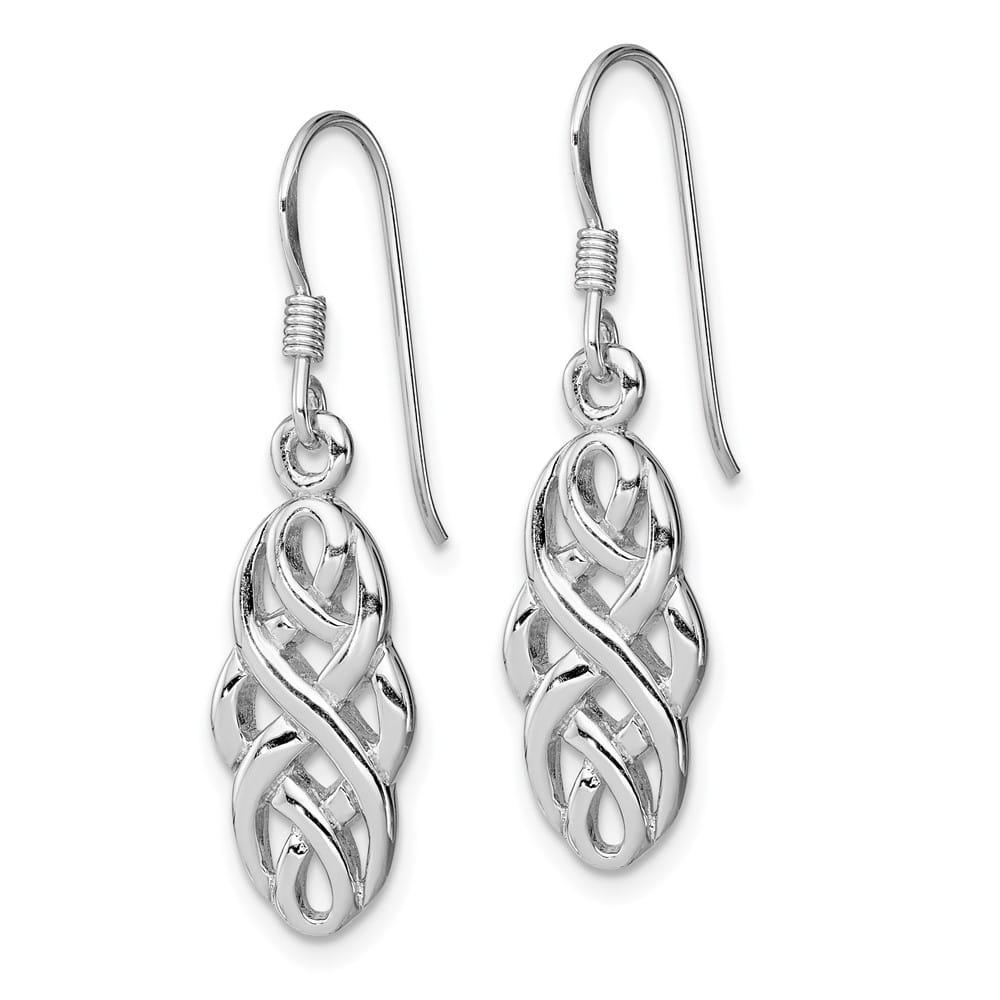 Sterling Silver Infinity Celtic Design Dangle Earrings, view 2 of 4