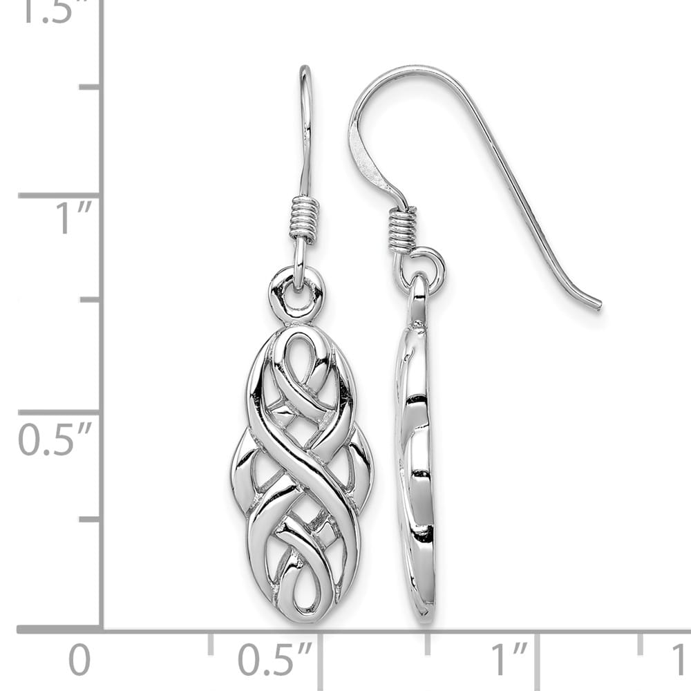 Sterling Silver Infinity Celtic Design Dangle Earrings, view 4 of 4