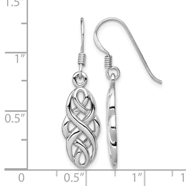 Sterling Silver Infinity Celtic Design Dangle Earrings, view 4 of 4