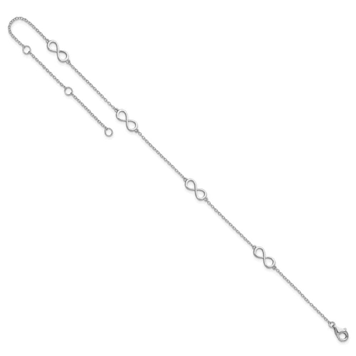 Sterling Silver Infinity on Cable Link Anklet