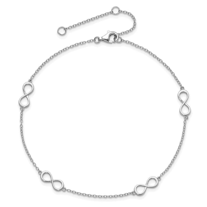 Sterling Silver Infinity on Cable Link Anklet