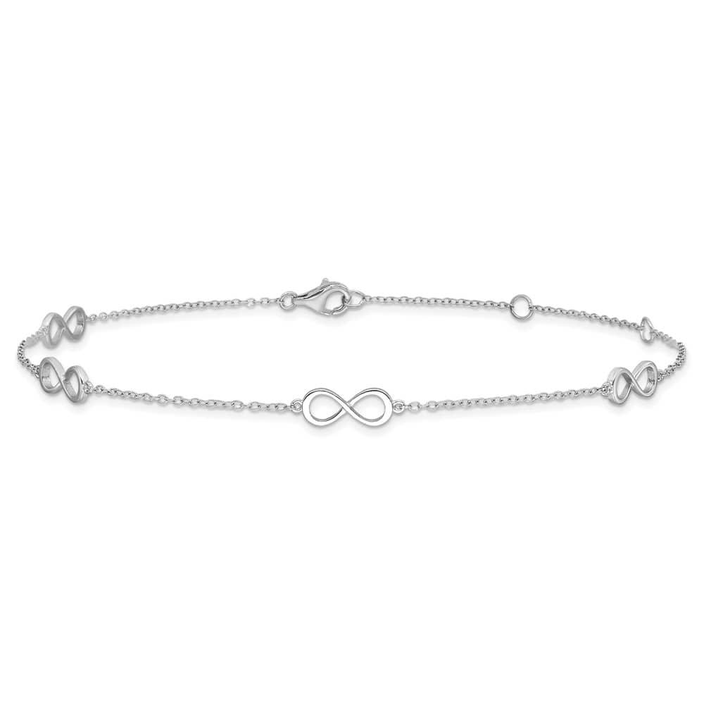 Sterling Silver Infinity on Cable Link Anklet