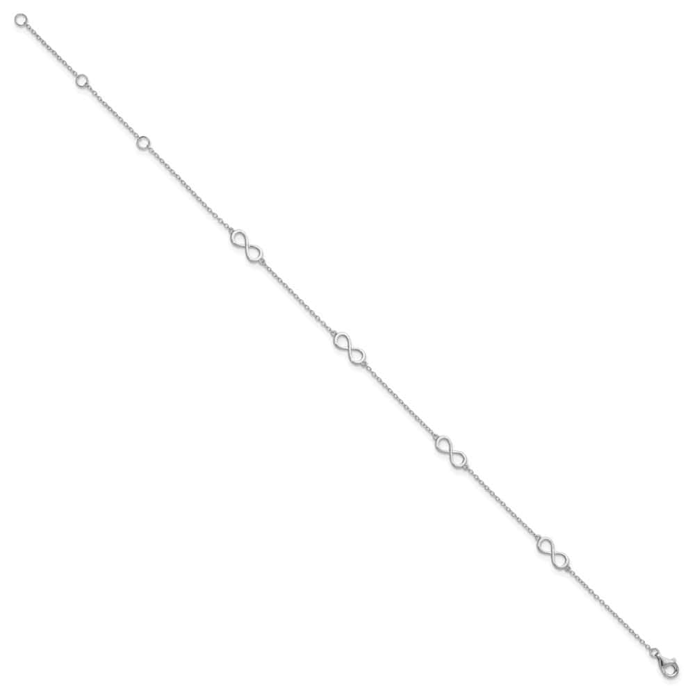 Sterling Silver Infinity on Cable Link Anklet