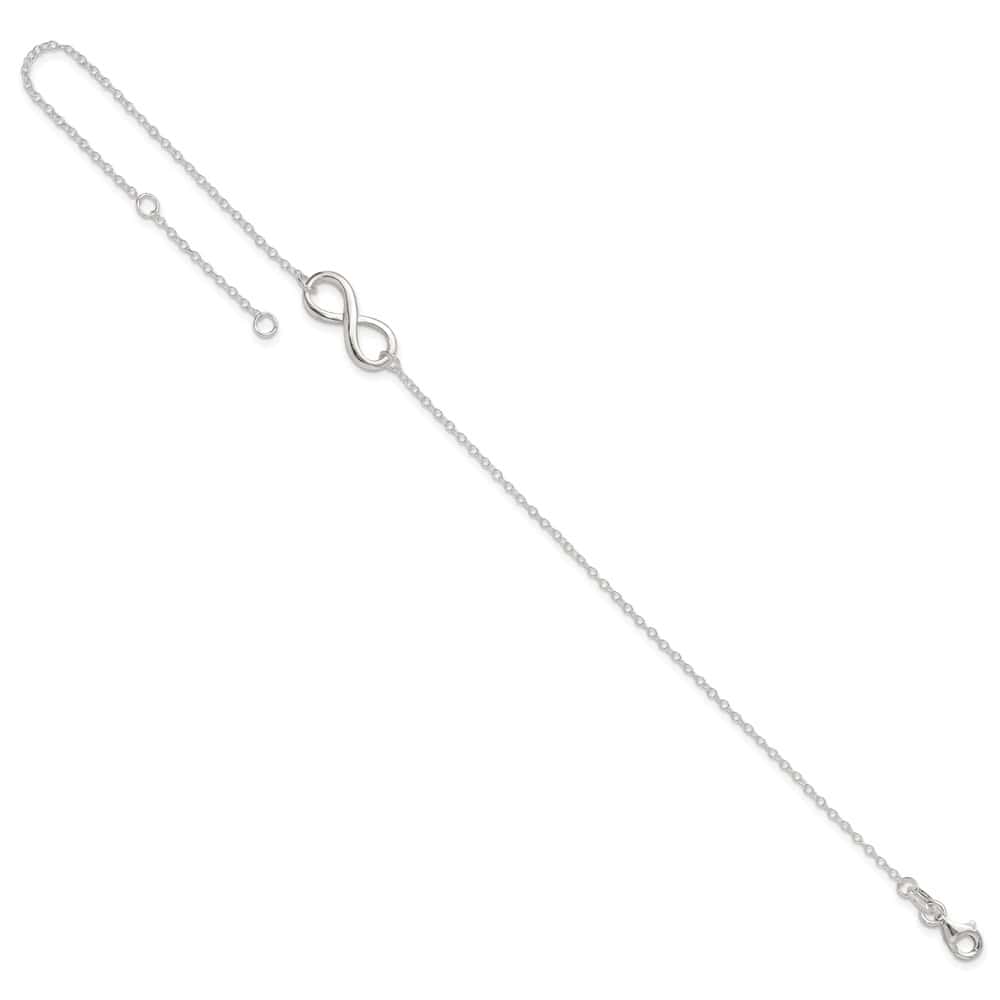 Sterling Silver Infinity on Rolo Link Anklet