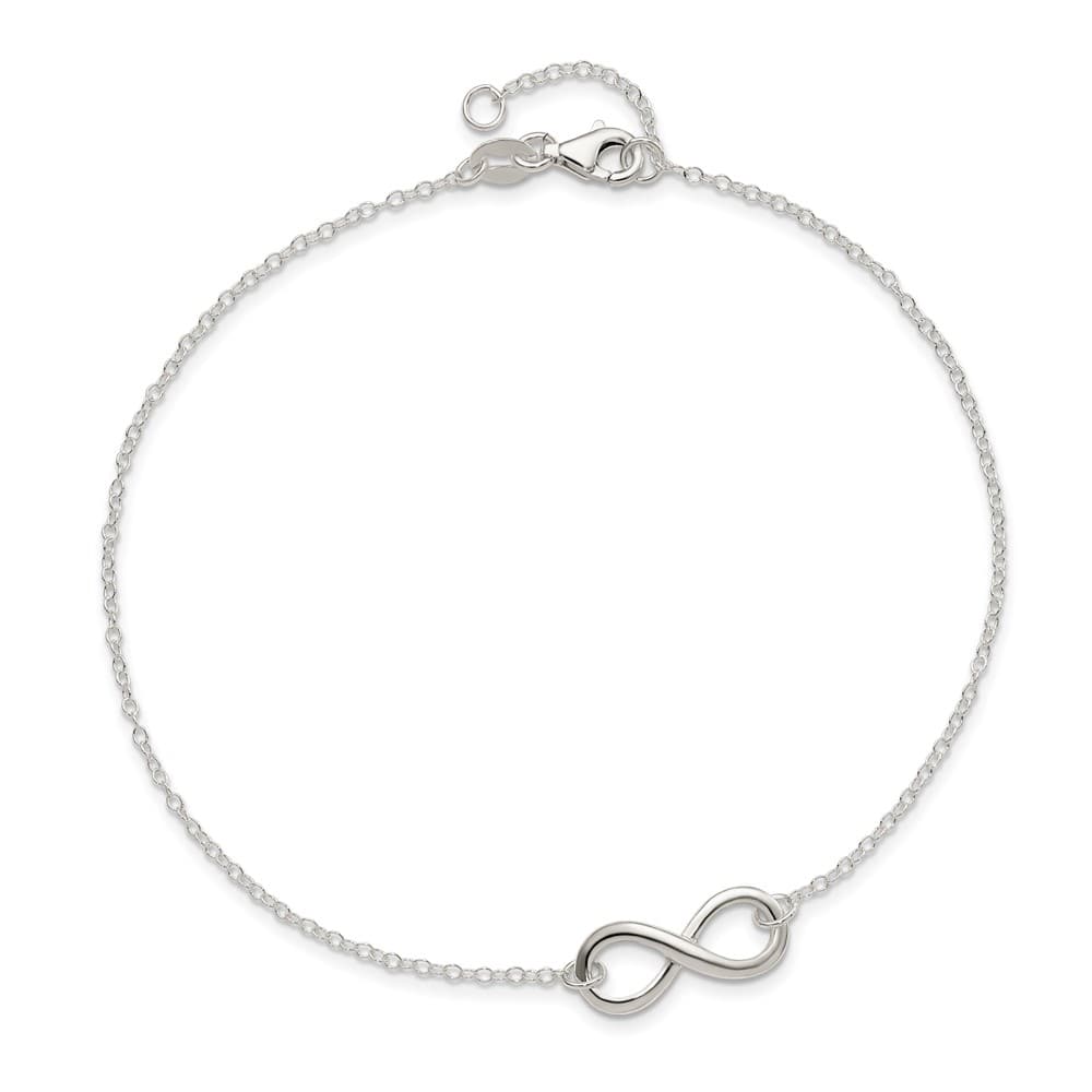 Sterling Silver Infinity on Rolo Link Anklet