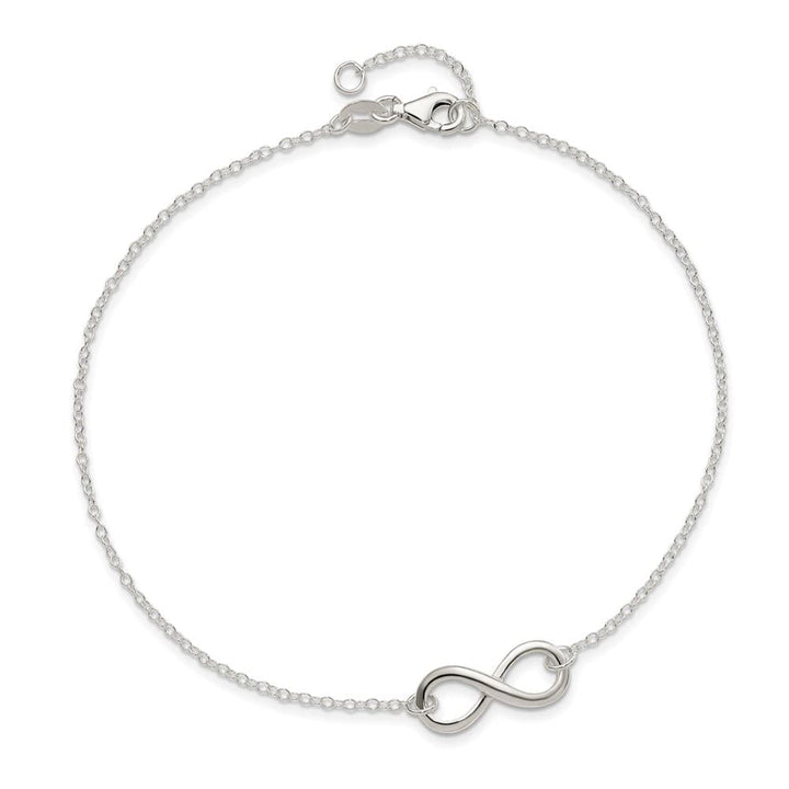 Sterling Silver Infinity on Rolo Link Anklet