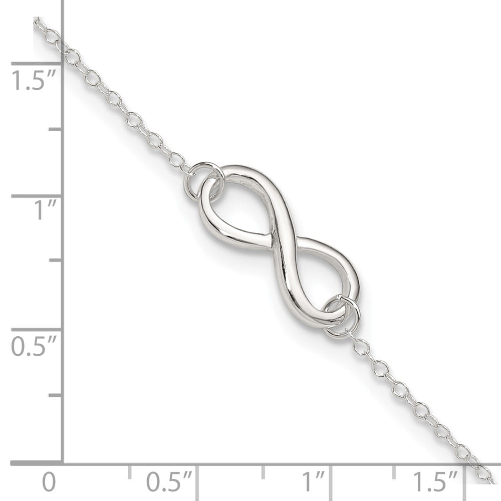 Sterling Silver Infinity on Rolo Link Anklet