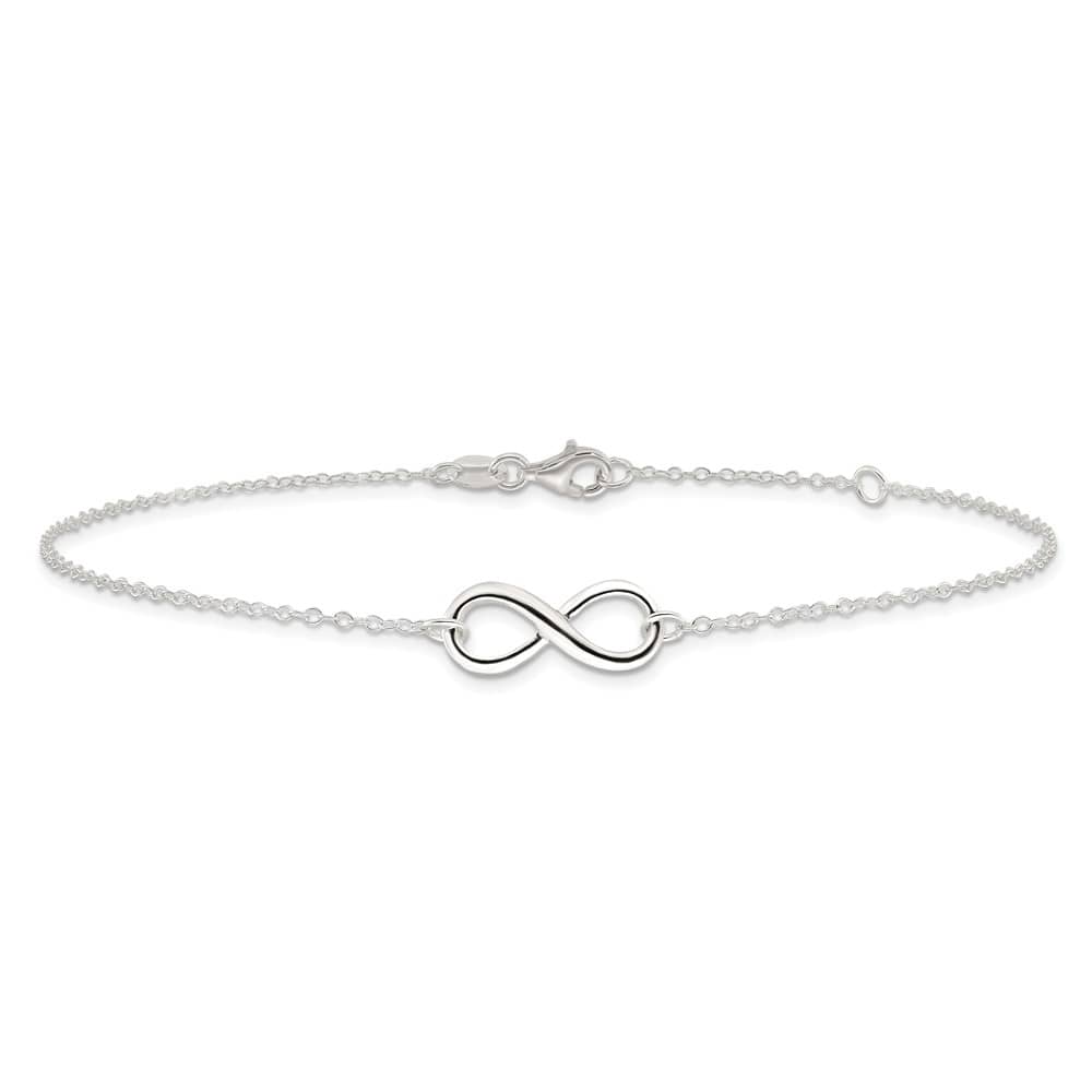 Sterling Silver Infinity on Rolo Link Anklet