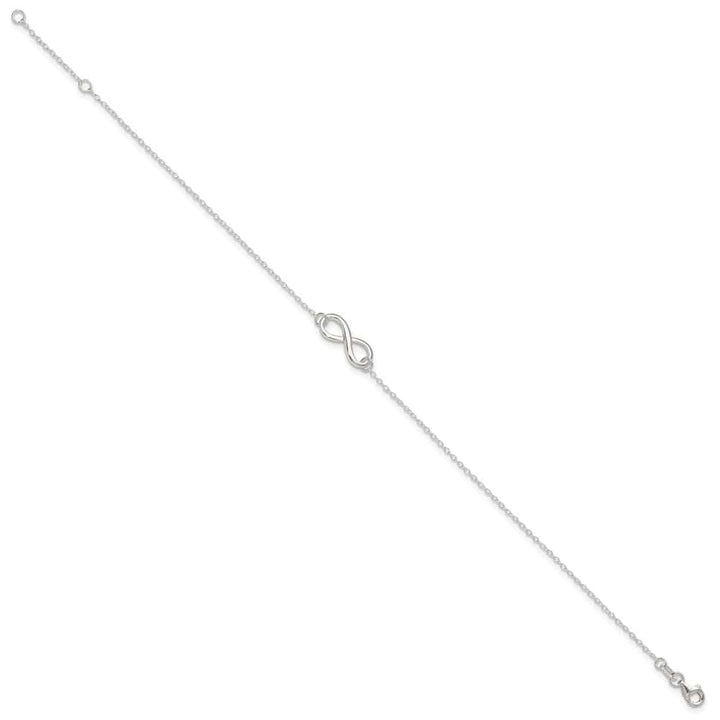 Sterling Silver Infinity on Rolo Link Anklet