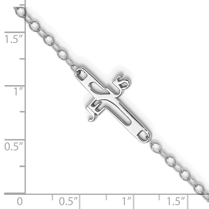 Sterling Silver Jesus Cross Anklet