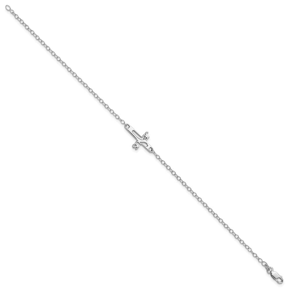 Sterling Silver Jesus Cross Anklet
