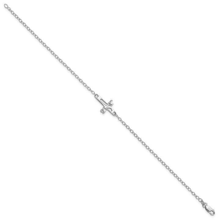 Sterling Silver Jesus Cross Anklet
