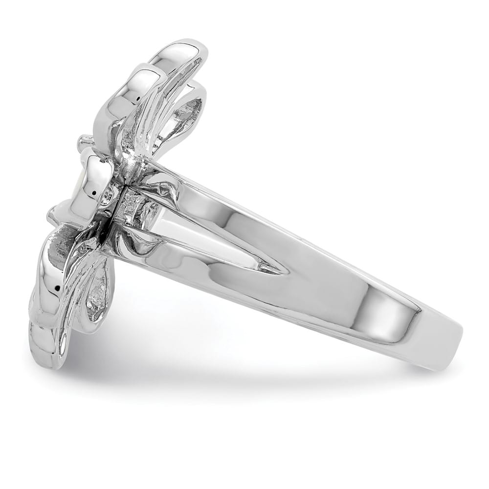Sterling Silver Lab Created Opal Flower Ring