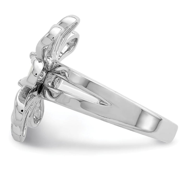 Sterling Silver Lab Created Opal Flower Ring