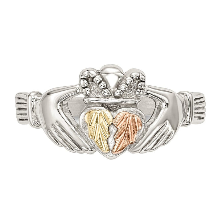 Sterling Silver Landstrom's Black Hills 12K Gold Accents Claddagh Ring Ladies Stock Size 7 Ring Are Refundable