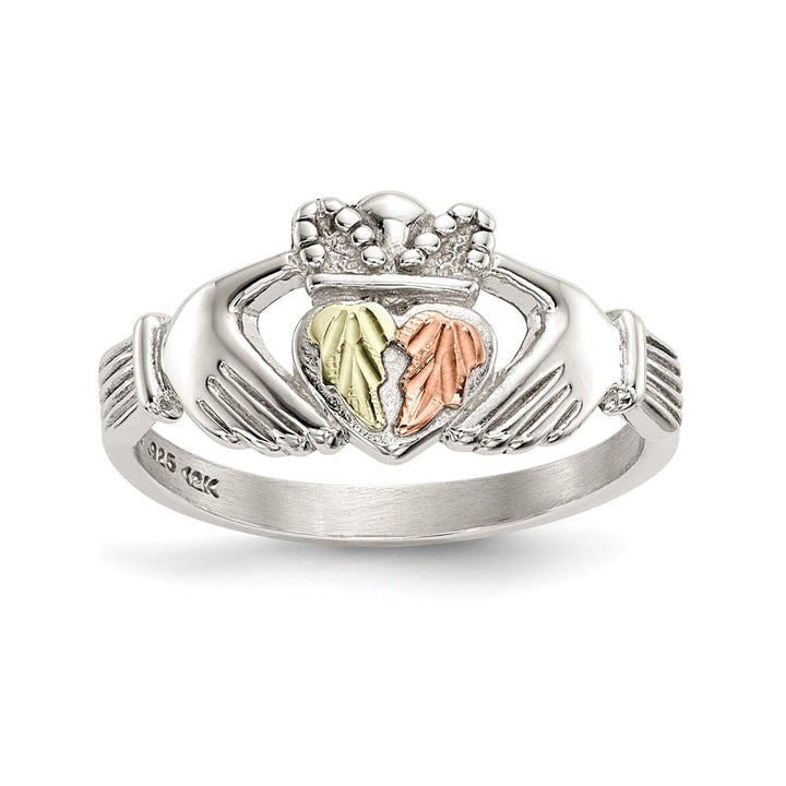 Sterling Silver Landstrom's Black Hills 12K Gold Accents Claddagh Ring Ladies Stock Size 7 Ring Are Refundable